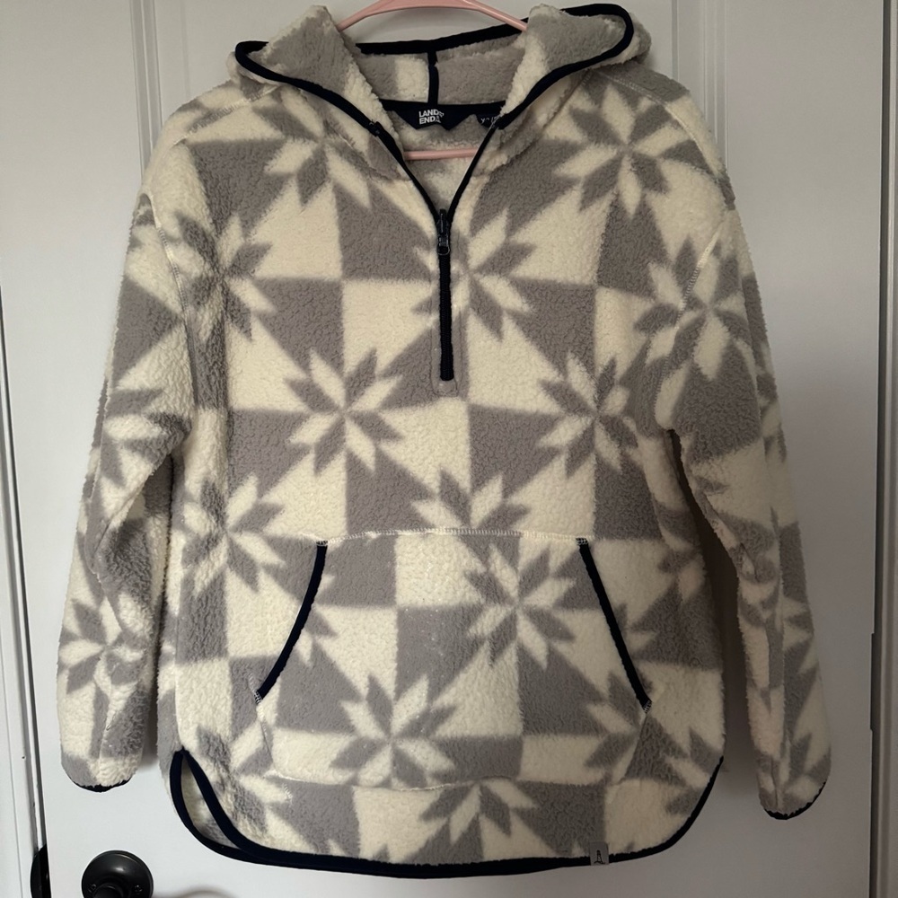 Lands End Women’s Quarter Zip Sherpa Fleece Pullover Size X Small